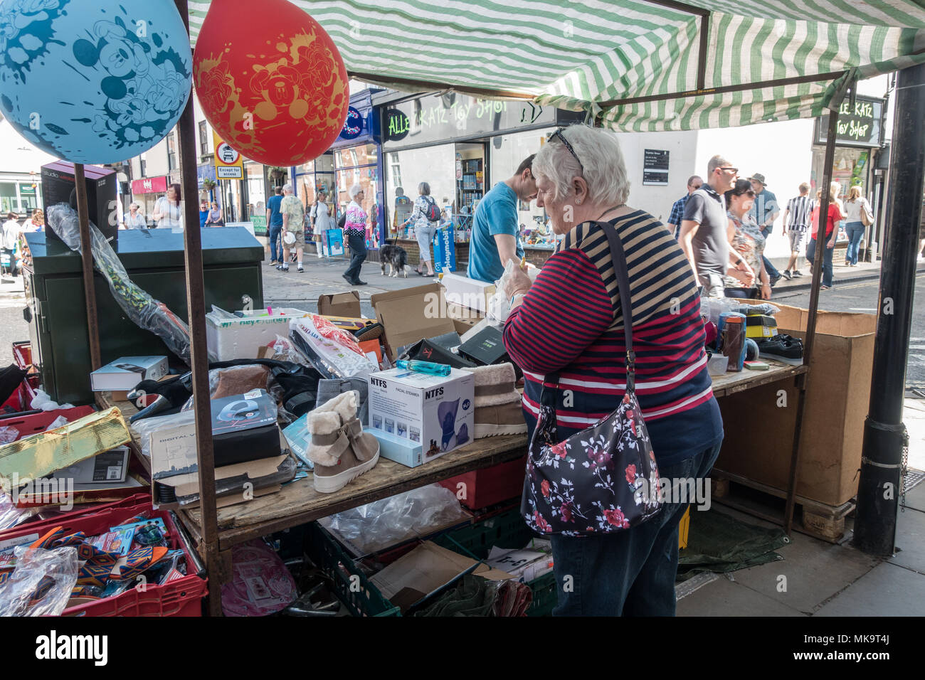 Markttag in Bridgnorth in Englisch Hauptstadt der Grafschaft Shropshire Stockfoto