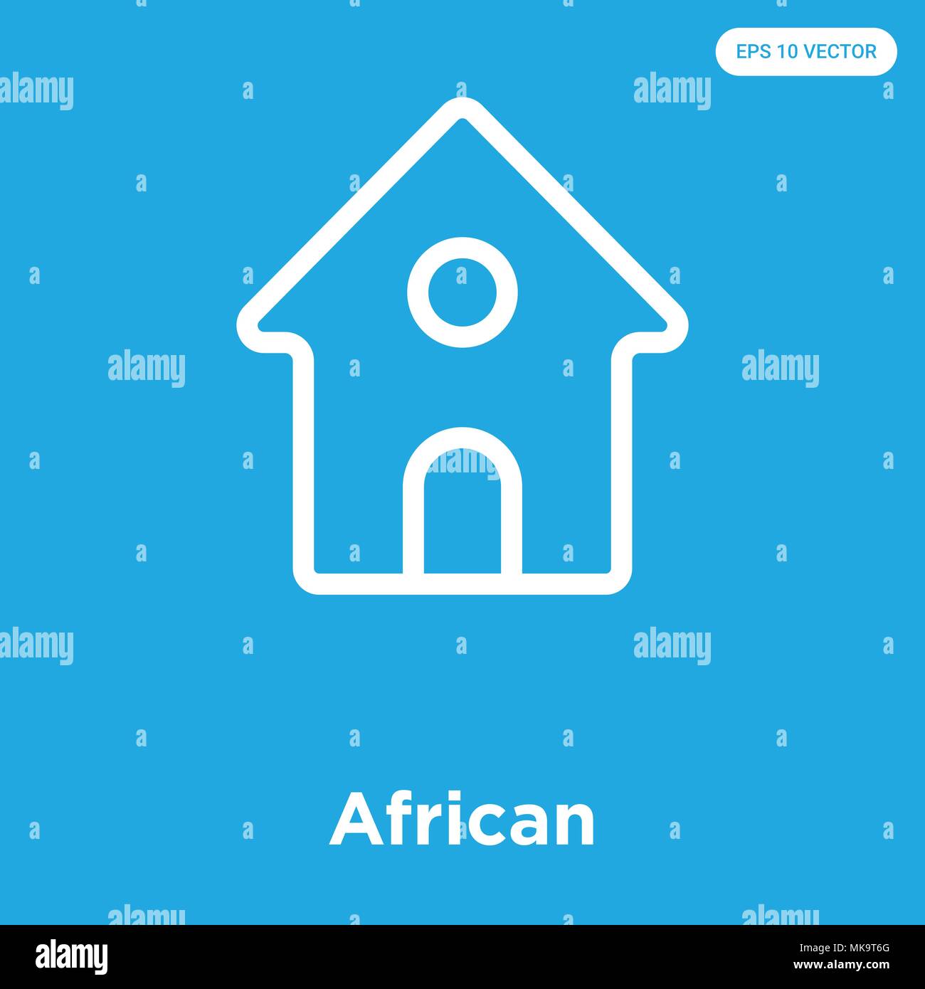 Afrikanische vektor Symbol auf blauem Hintergrund, Zeichen und Symbol isoliert Stock Vektor