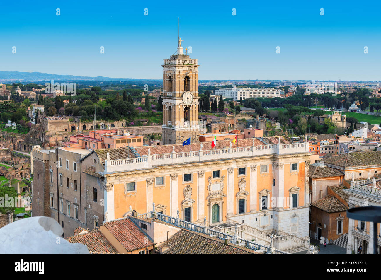 Kapitol Gebäude an der Piazza del Campidoglio in Rom, Italien. Stockfoto