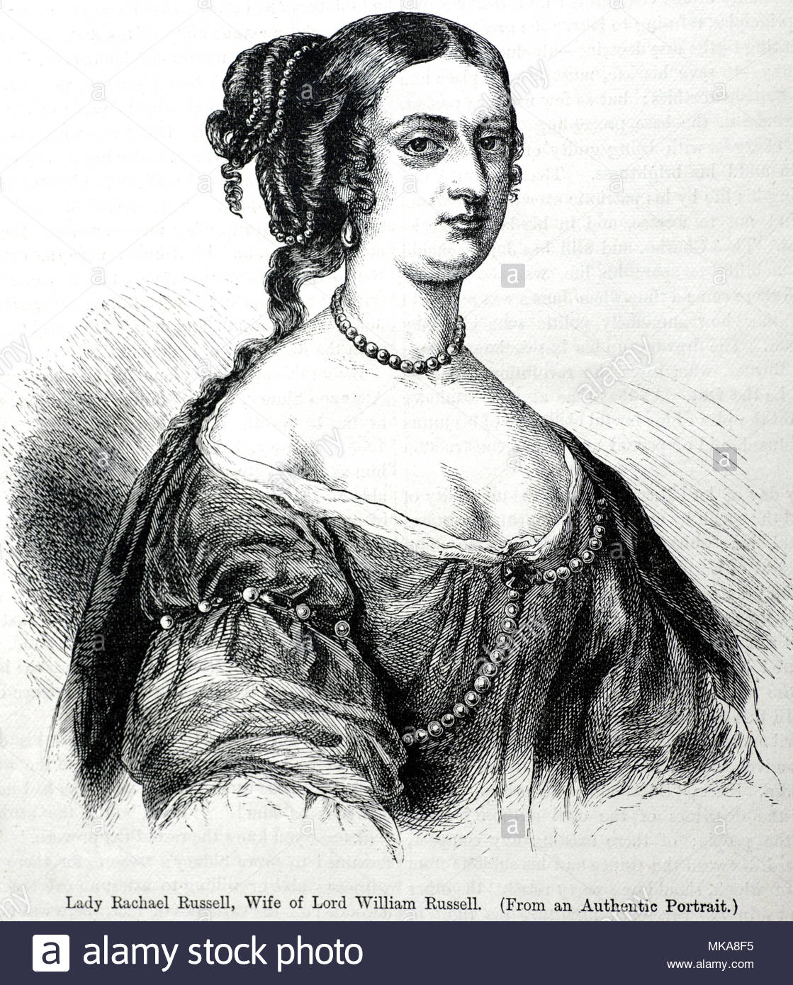 Rachel, Lady Russell 1636-1723 war eine Englische Adlige, Erbin und Autor, antike Darstellung von ca. 1880 Stockfoto