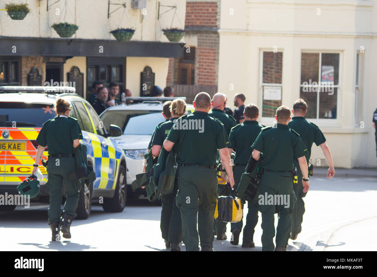 Oxford, UK. 7. Mai, 2018. Polizei Vorfall in Oxford, England Credit: Pete Lusabia/Alamy leben Nachrichten Stockfoto