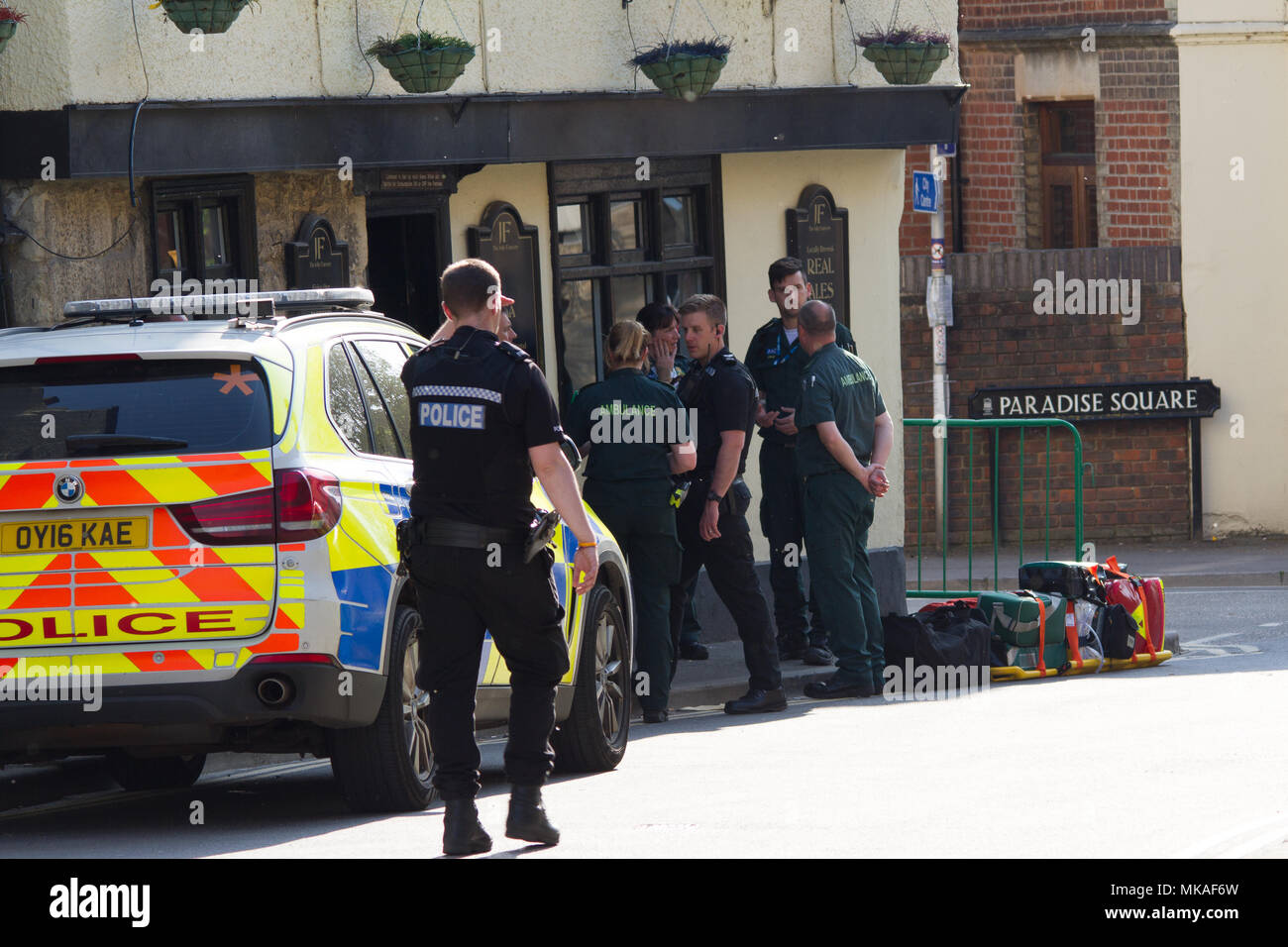 Oxford, UK, 7. Mai 2018 Polizei Vorfall in Oxford, England Credit: Pete Lusabia/Alamy leben Nachrichten Stockfoto