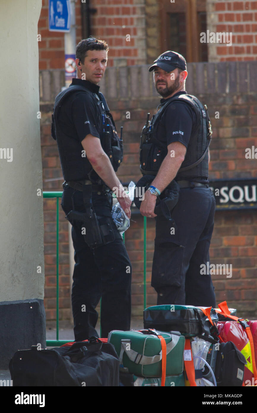 Oxford, UK, 7. Mai 2018 Polizei Vorfall in Oxford, EnglandCredit: Pete Lusabia/Alamy leben Nachrichten Stockfoto