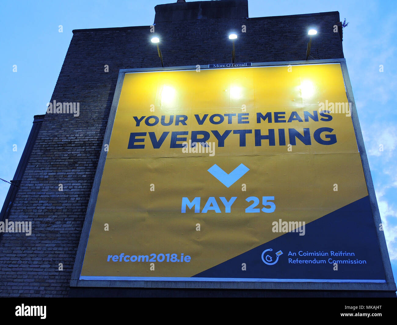 Dublin, Republik Irland. 7. Mai 2018. Abtreibung Volksabstimmung bill Board, Dublin. Foto: IAN HOMER/Alamy leben Nachrichten Stockfoto