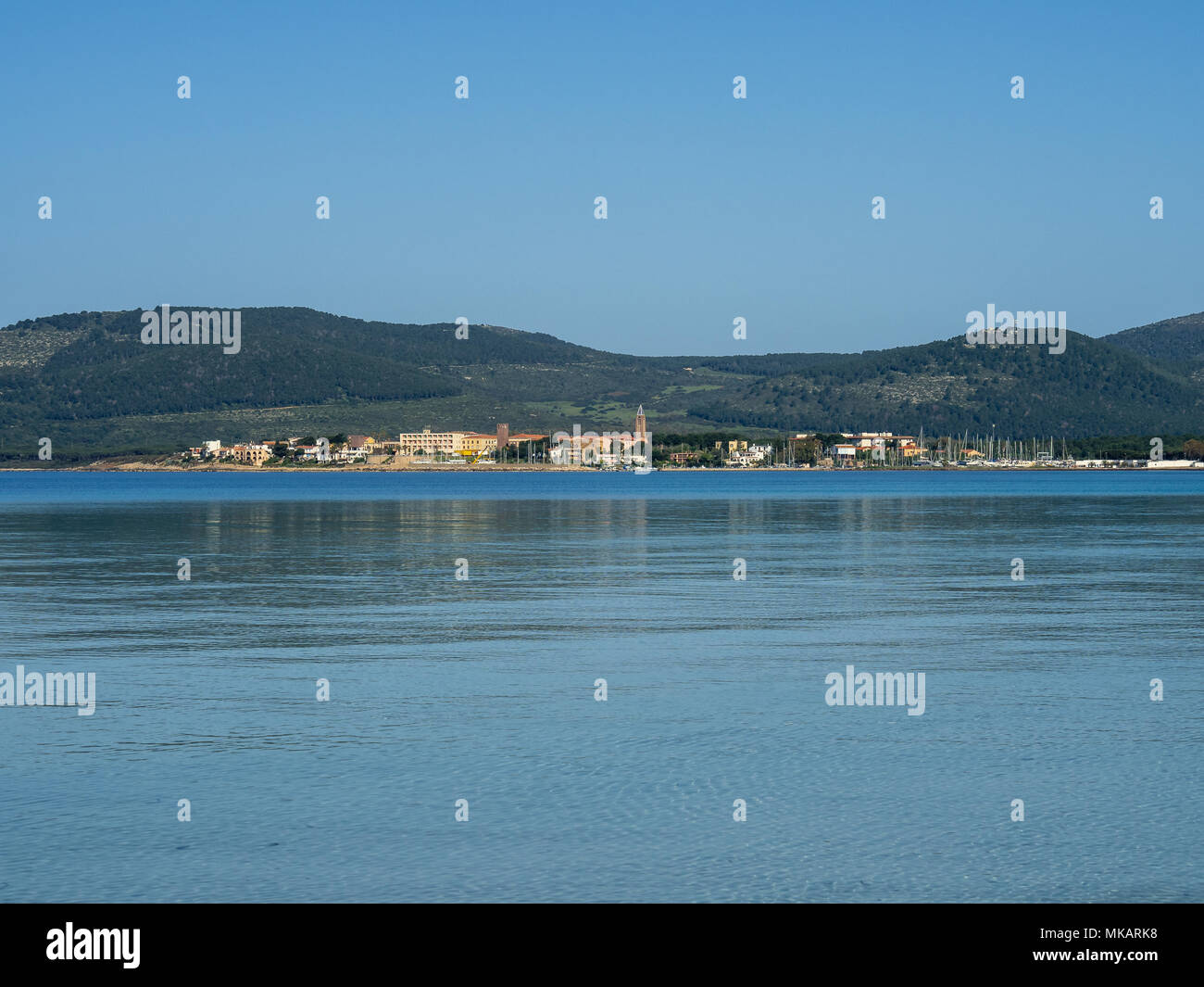 Blick auf Alghero, Sardinien, Italien Stockfoto