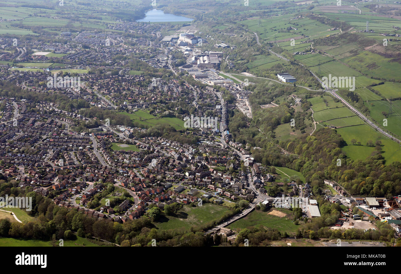 Luftaufnahme von deepcar durch Stocksbridge, South Yorkshire Stockfoto