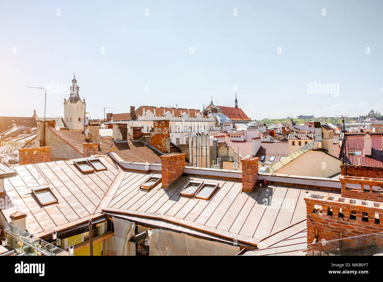 Stadtbild Blick auf die Altstadt von Lviv, Ukraine Stockfoto