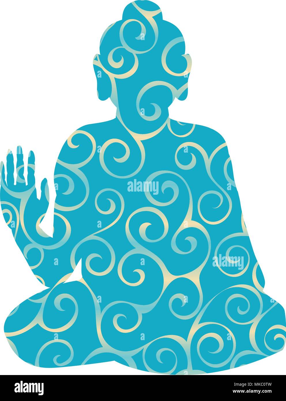 Buddha Muster silhouette traditioneller Religion Spiritualität Stock Vektor