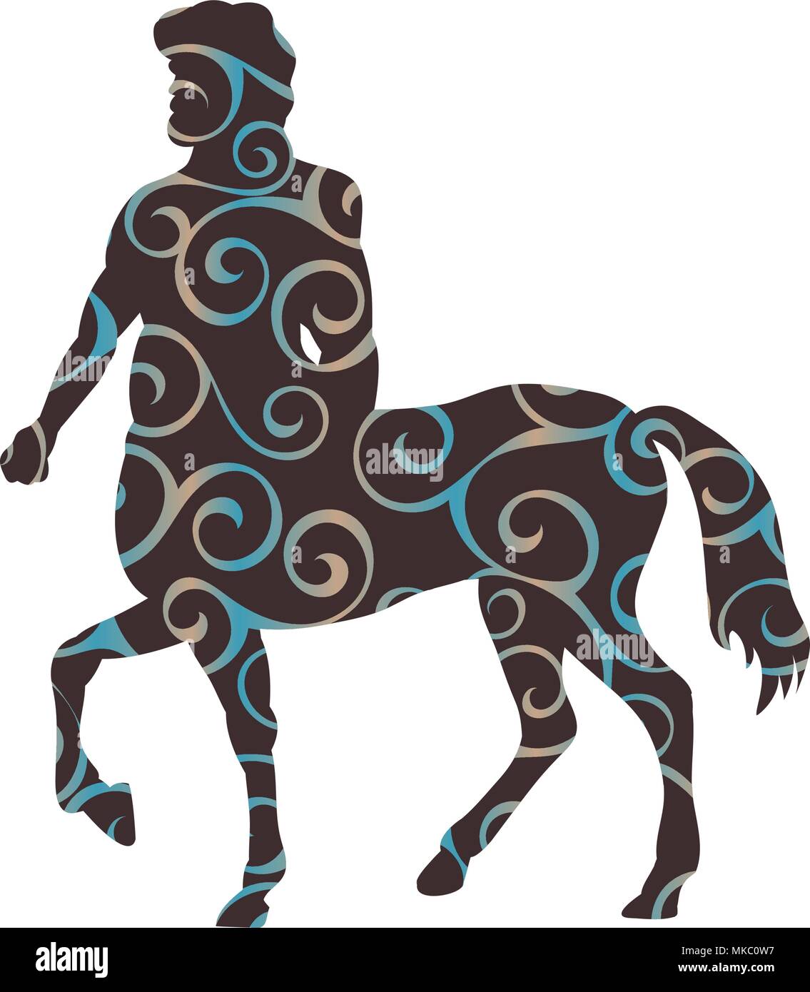 Centaur Muster Silhouette der antiken Mythologie fantasy Stock Vektor