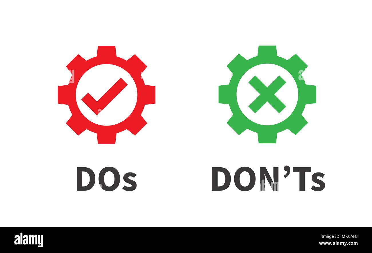 Tun und oder Gute und Schlechte Symbole w Positive und Negative Symbole Stock Vektor