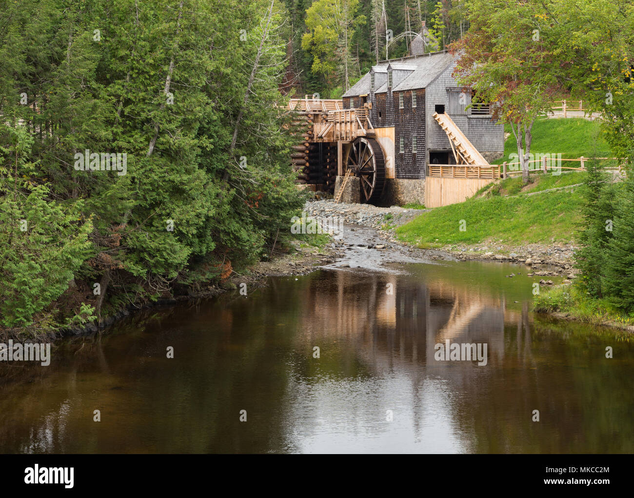 Das Sägewerk in Kings Landing Historical Settlement, New Brunswick, Kanada Stockfoto