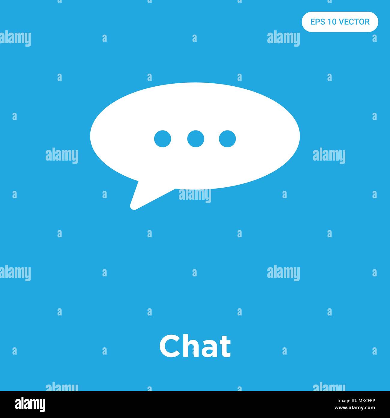 Chat vektor Symbol auf blauem Hintergrund, Zeichen und Symbol isoliert Stock Vektor