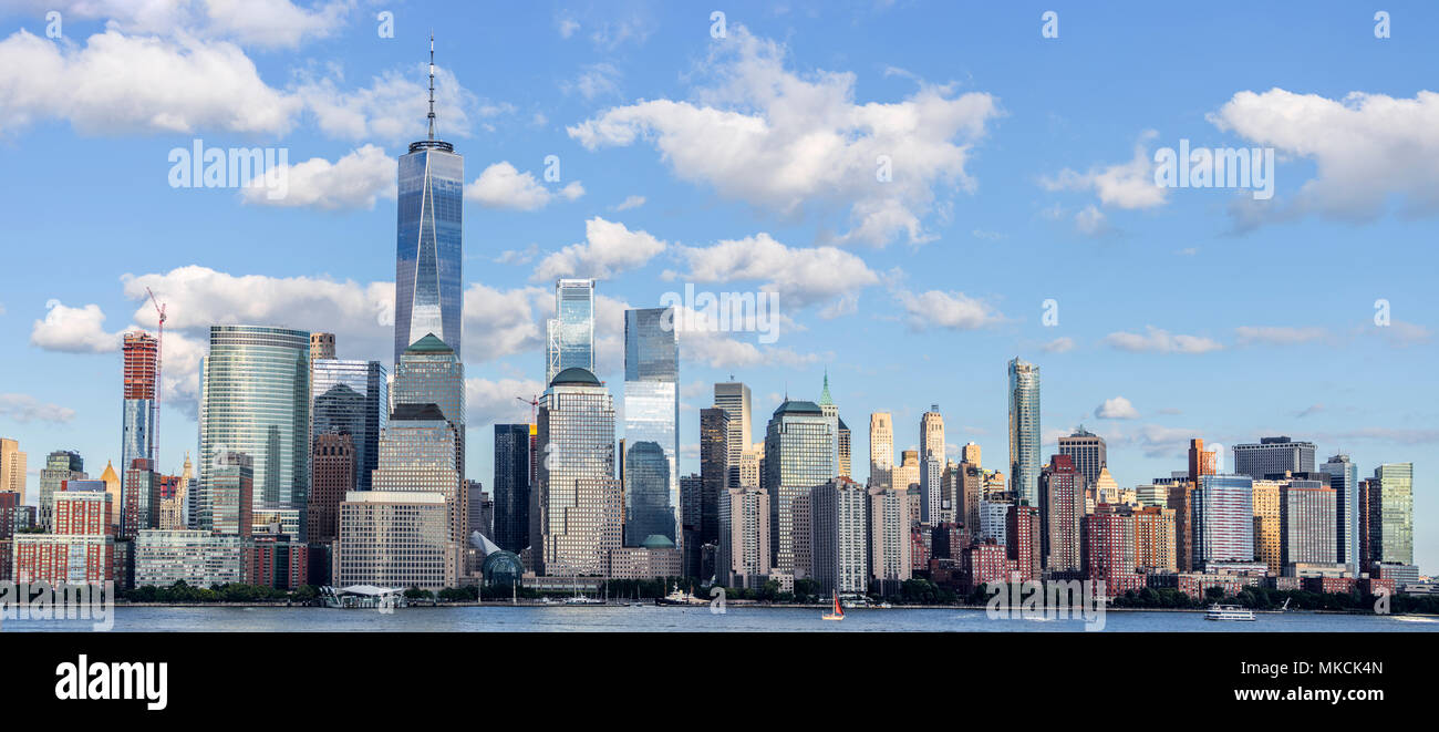 Skyline von Lower Manhattan, NYC, USA Stockfoto