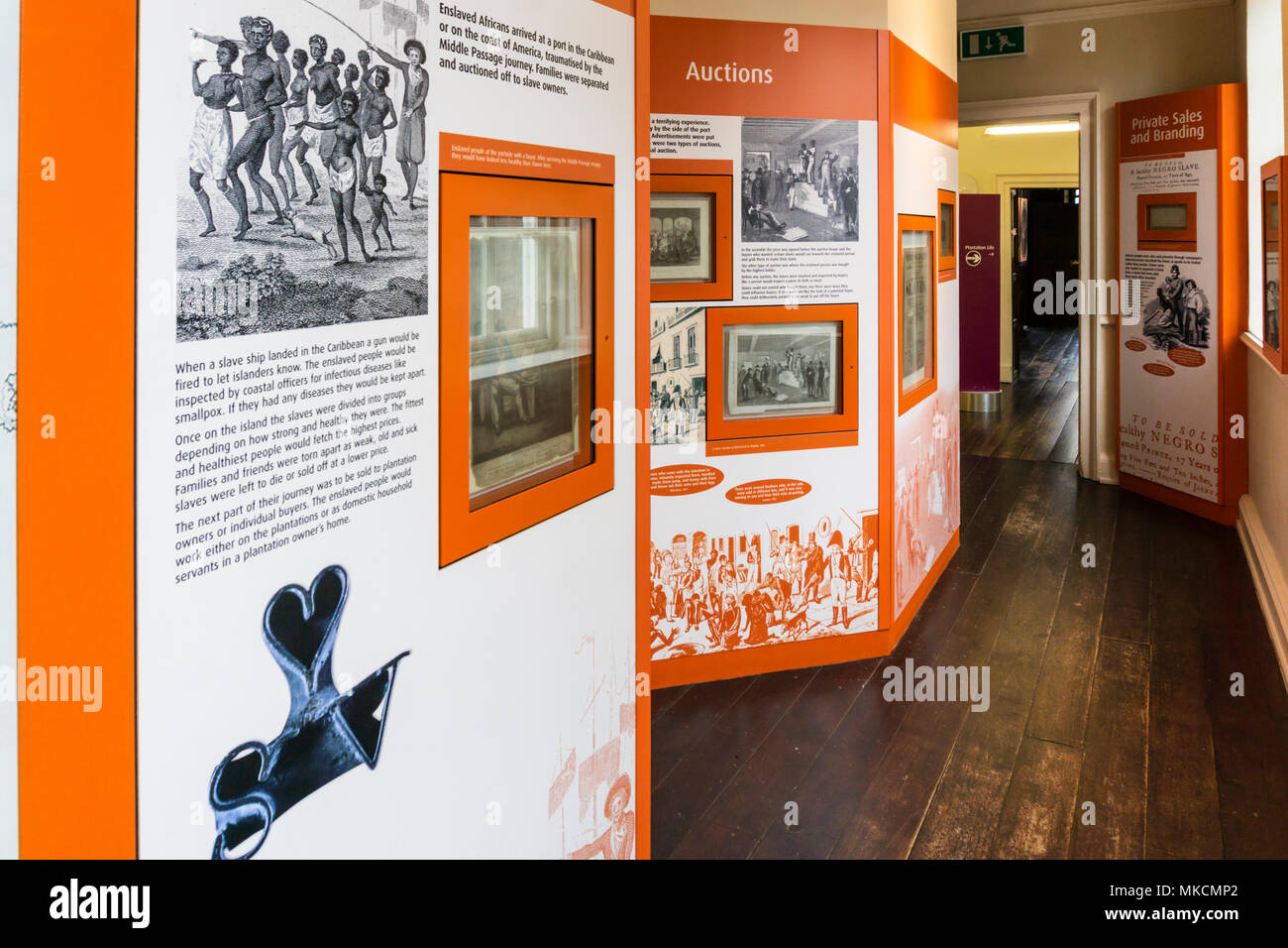 Wilberforce House Museum in Hull ist der Geburtsort von William Wilberforce und erzählt die Geschichte des transatlantischen Sklavenhandels und ihre Abschaffung. Stockfoto