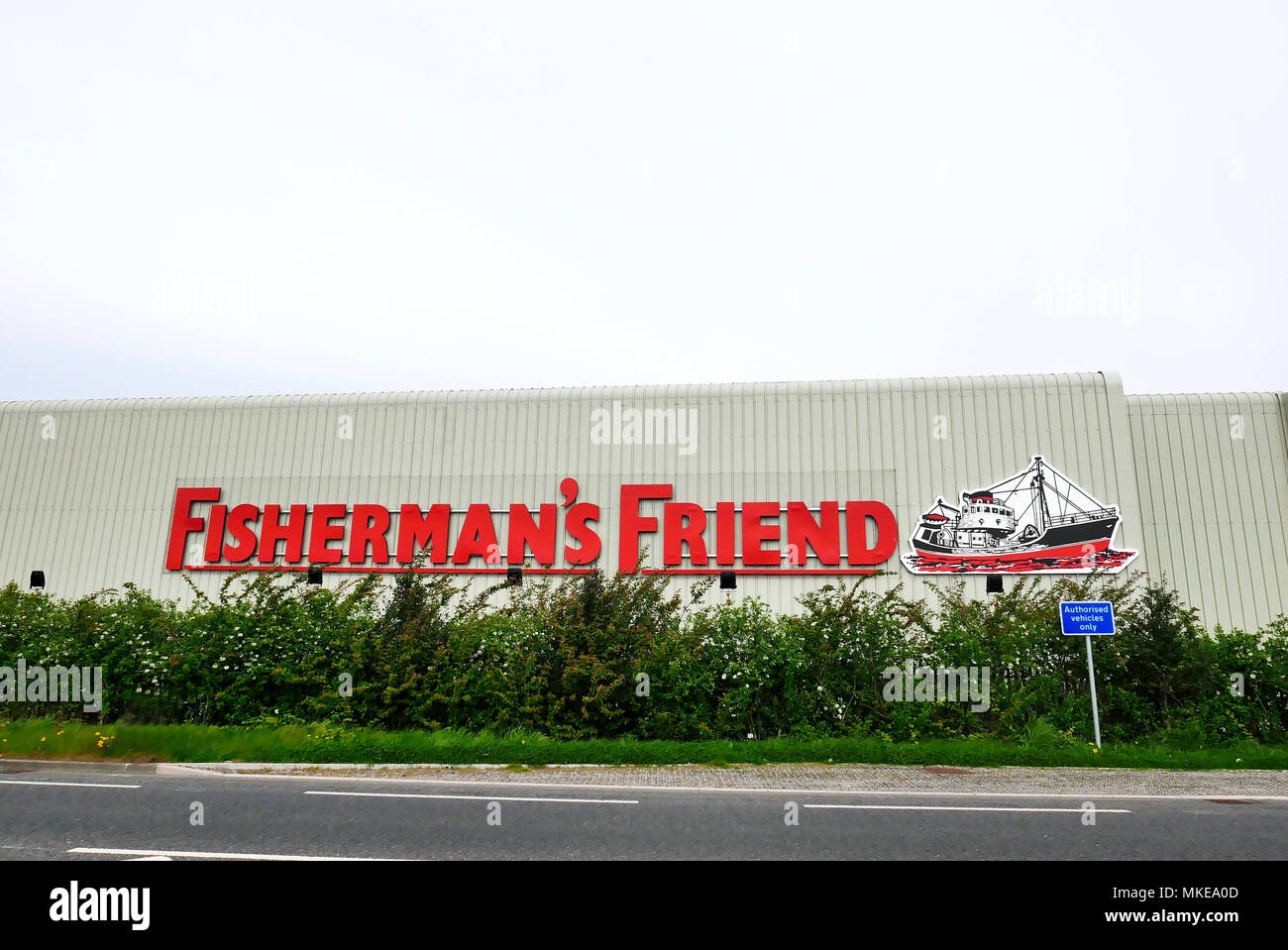 Die Außenseite des Fisherman's Friend factory, Fleetwood, LAncashire, Großbritannien Stockfoto
