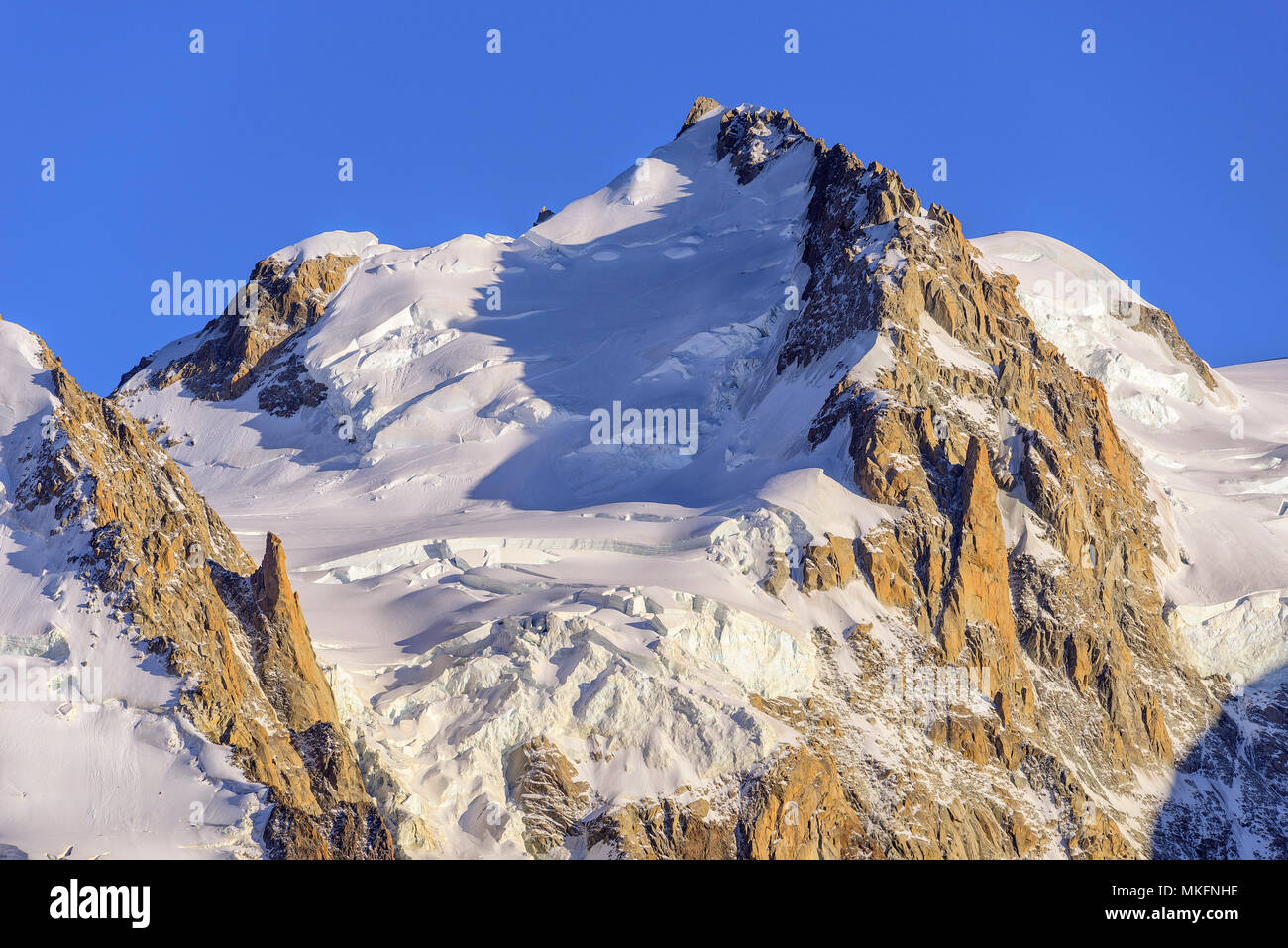 Mont Maudit (4465 m), Mont Blanc Massiv von den Aiguilles Rouges, Alpen, Haute Savoie, Frankreich Stockfoto