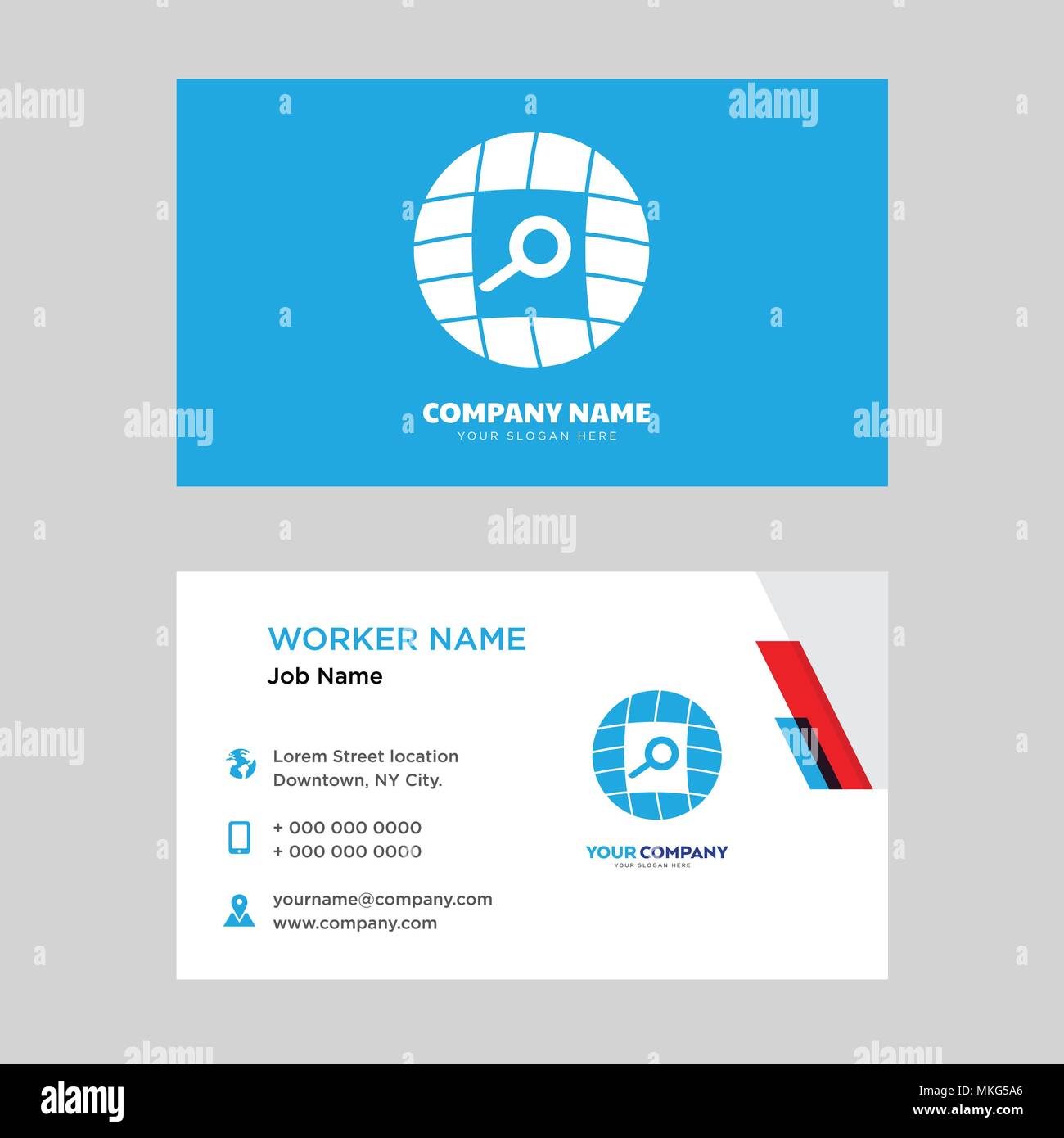 Suche World Business Card Design vorlage, für Ihr Unternehmen, moderne horizontale Personalausweis Vektor Stock Vektor Suche World Business Card Design vorlage, für Ihr Unternehmen, moderne horizontale Personalausweis Vektor Stock Vektor