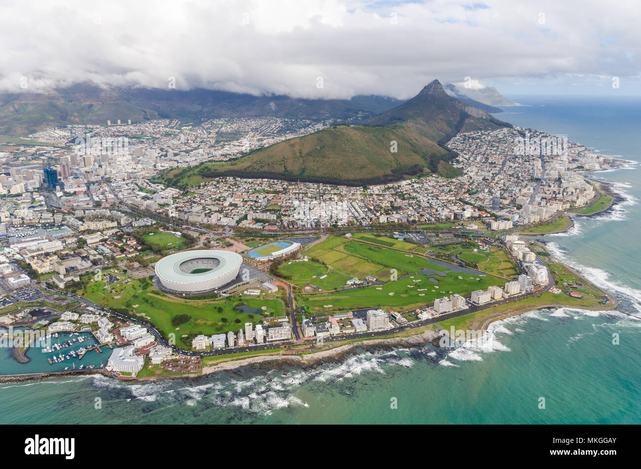 Luftaufnahme von Kapstadt, Südafrika Stockfoto