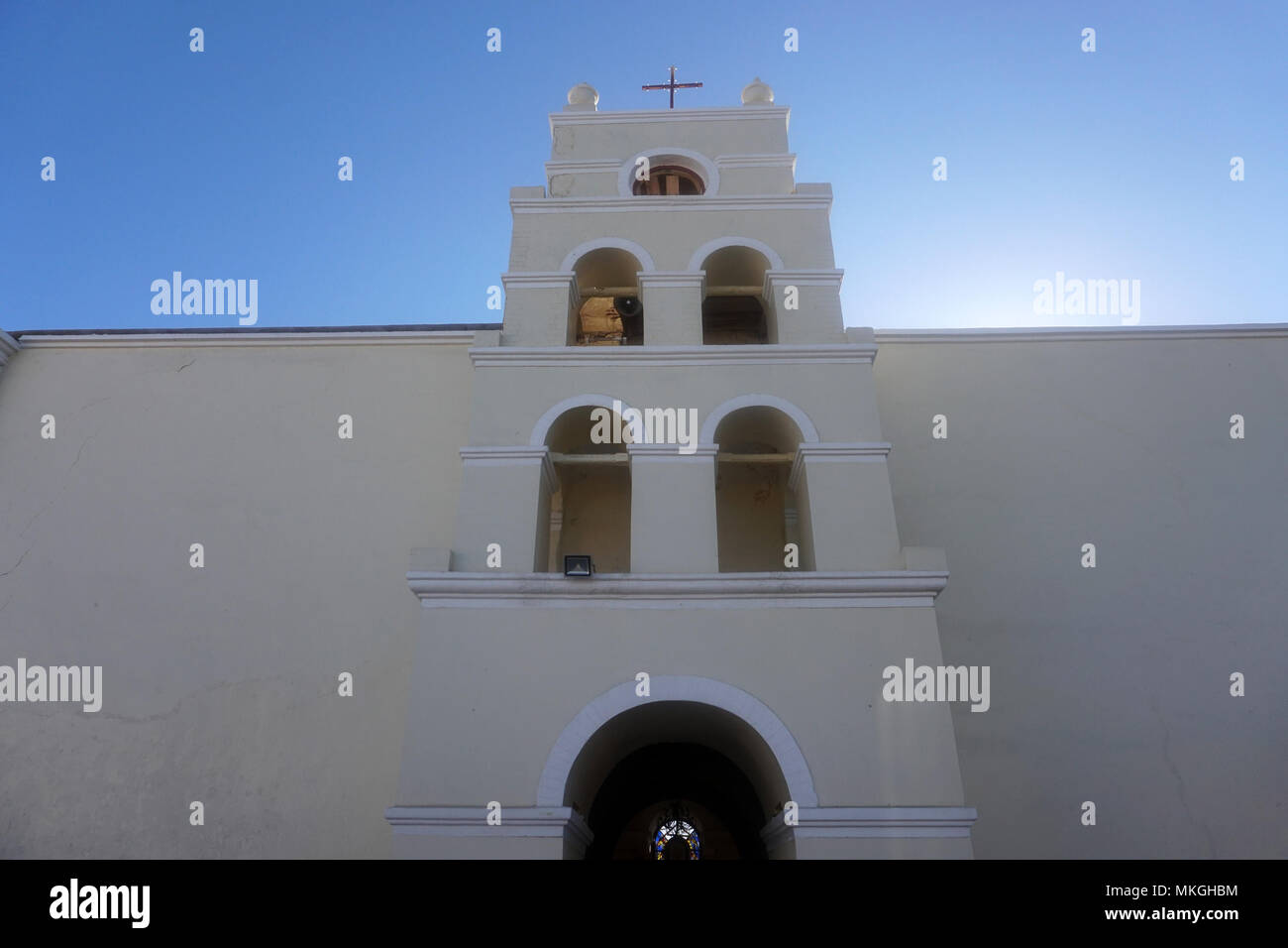 Mision Todos Santos weiße Kirche Mexico Baja California Sur Stockfoto