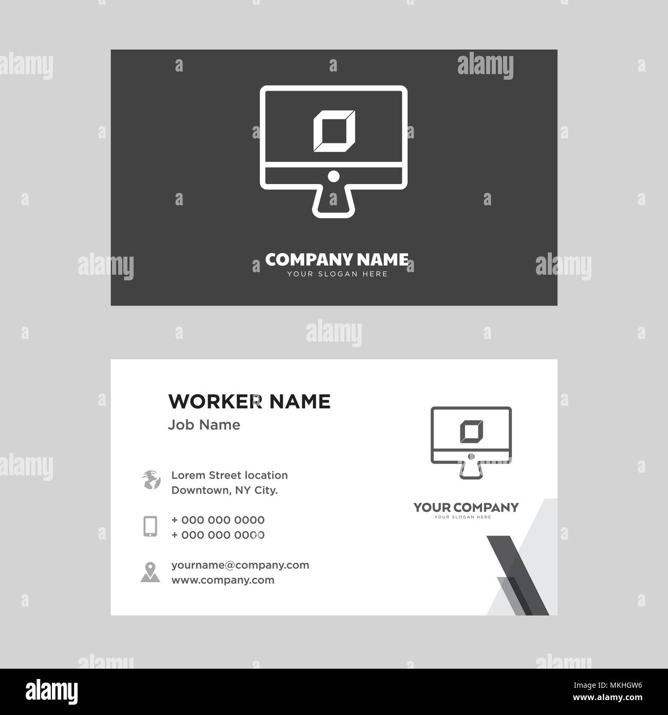 3d-business card Design vorlage, für Ihr Unternehmen, moderne horizontale Personalausweis Vektor Stock Vektor