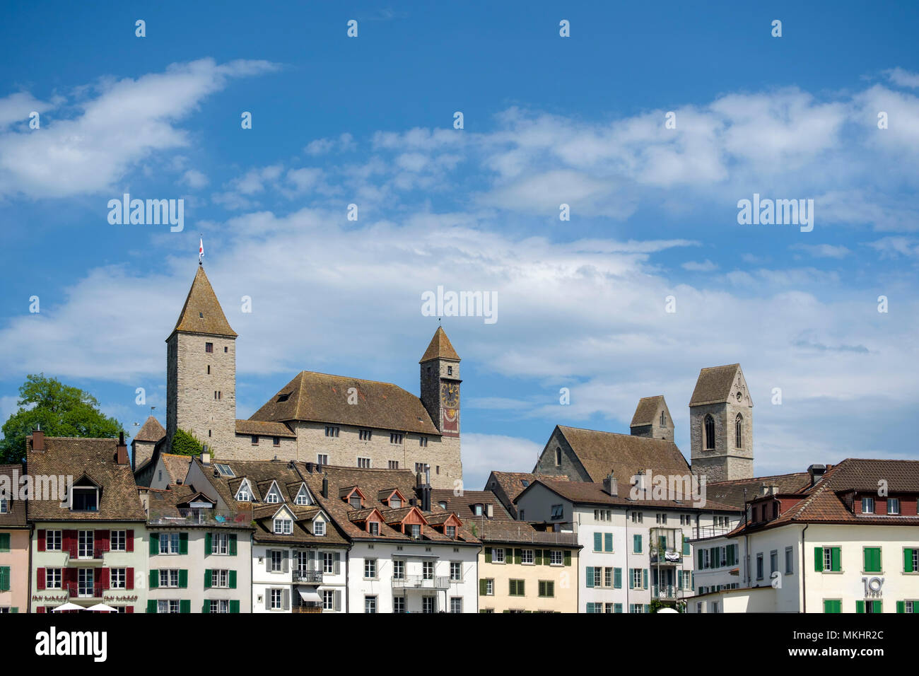 Malerischer Blick auf Rapperswil, Rapperswil-Jona, Schweiz, Europa Stockfoto