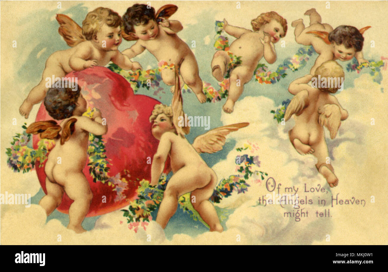 Engelchen Surround Herz Stockfoto