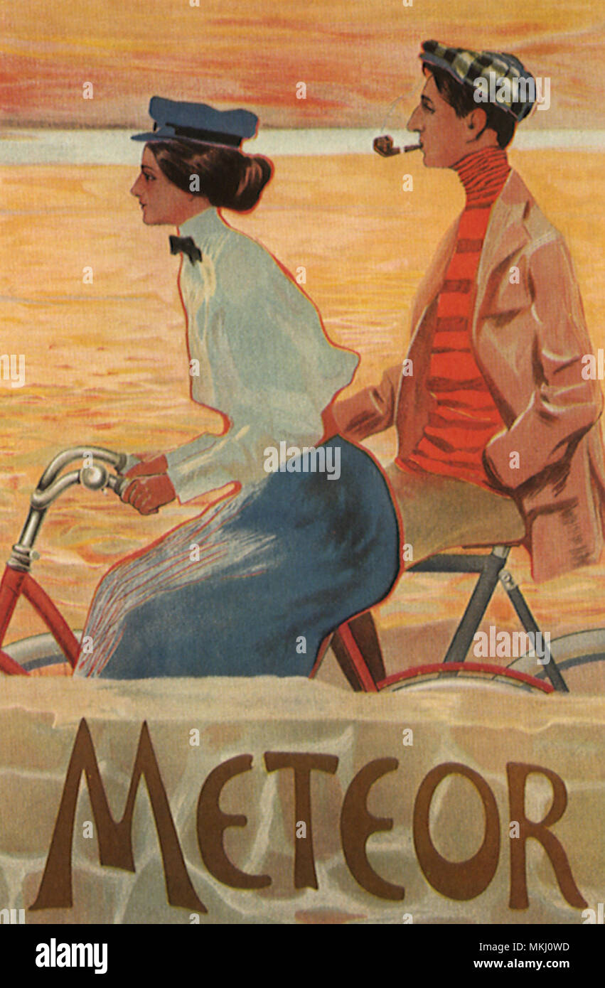 Radfahren Seite an Seite Stockfoto