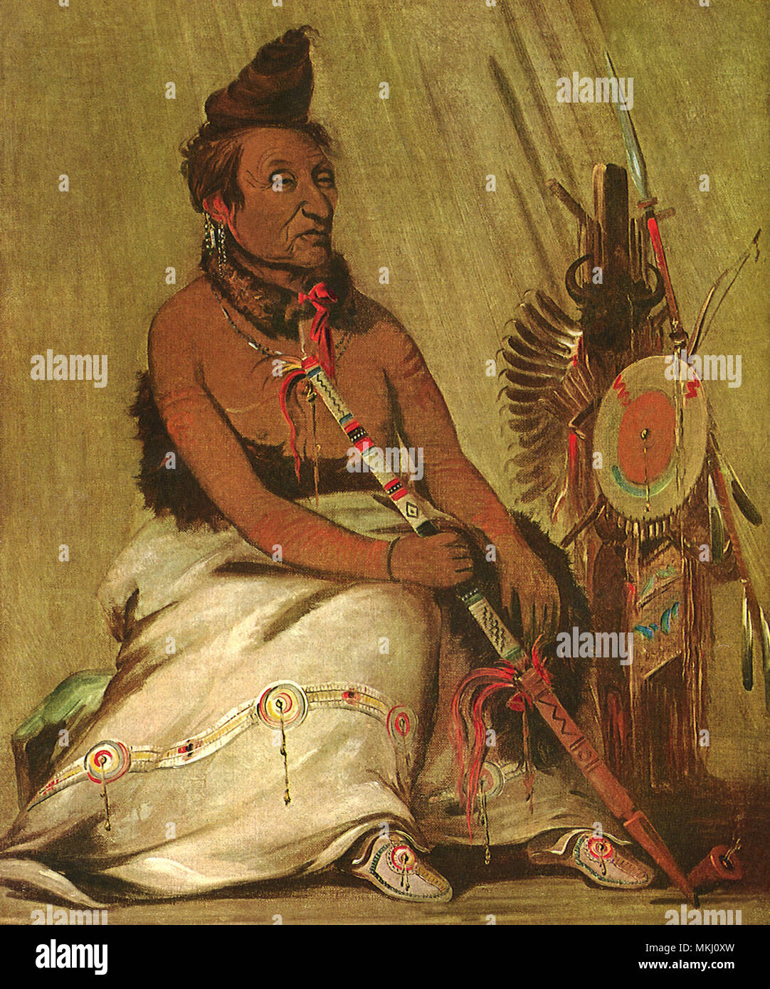 Native American und Rohr Stockfoto