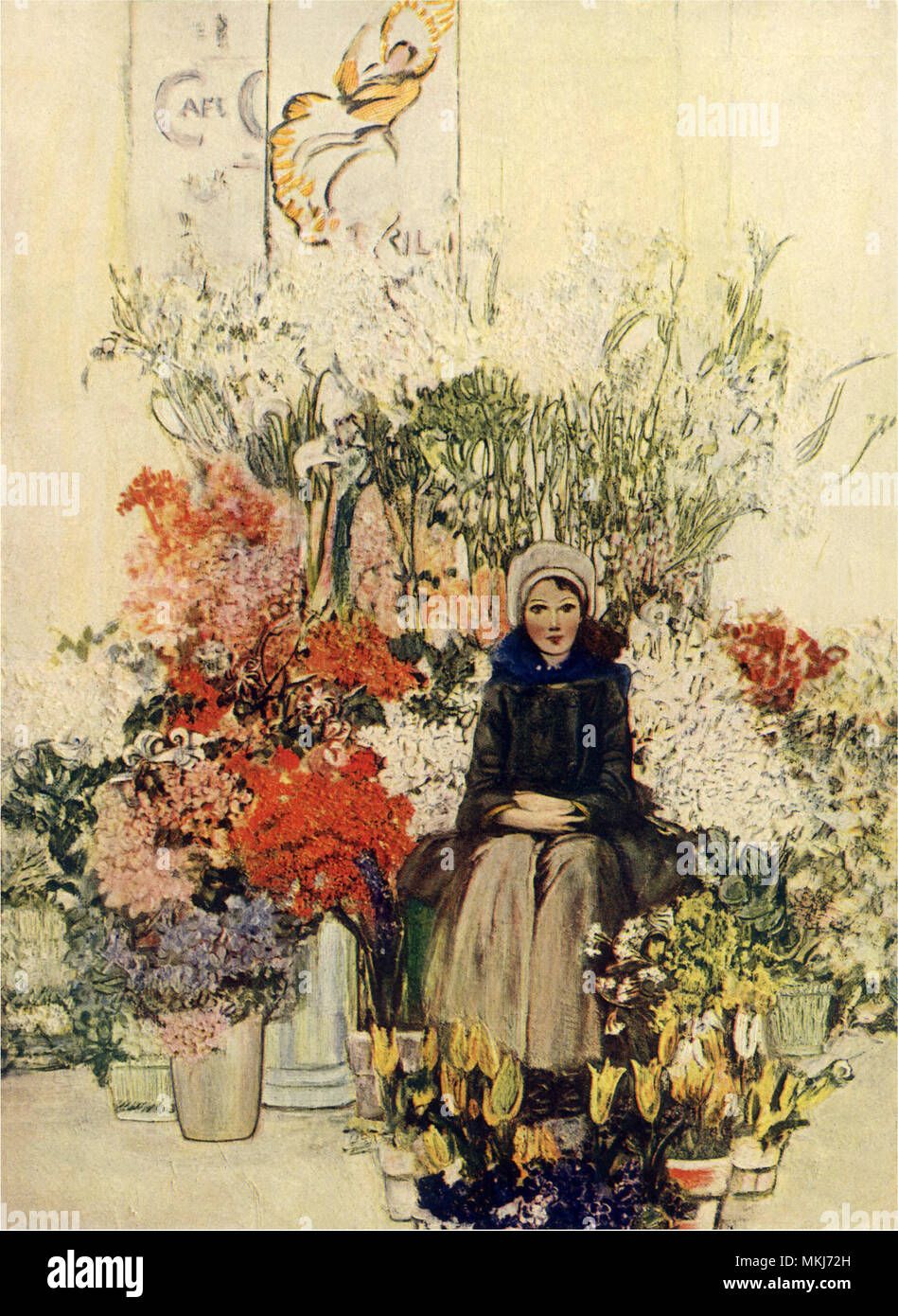Mädchen mit Blumen Stockfoto