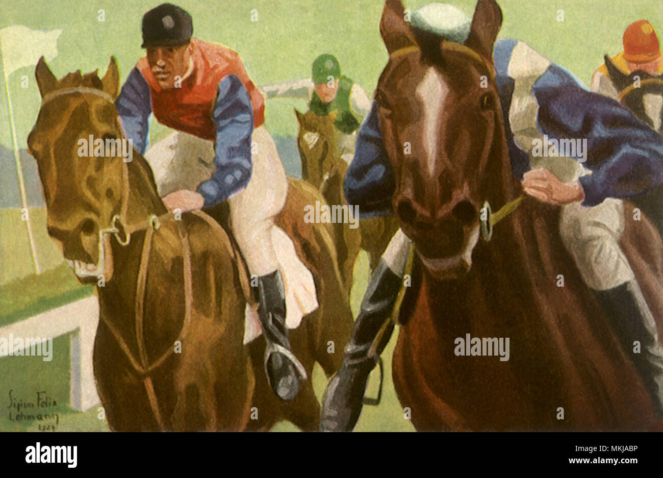 Vier Pferd Rennen Stockfoto
