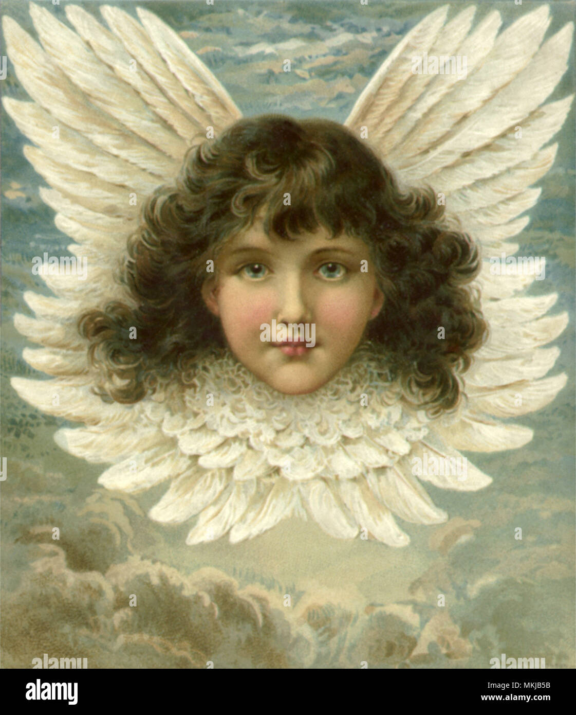 Der gefiederten Engel Kopf Stockfoto
