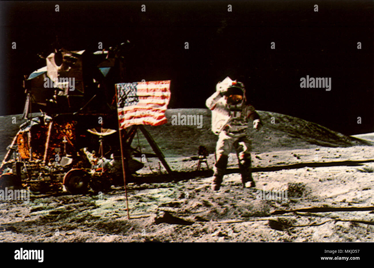 Mensch auf dem Mond Stockfoto