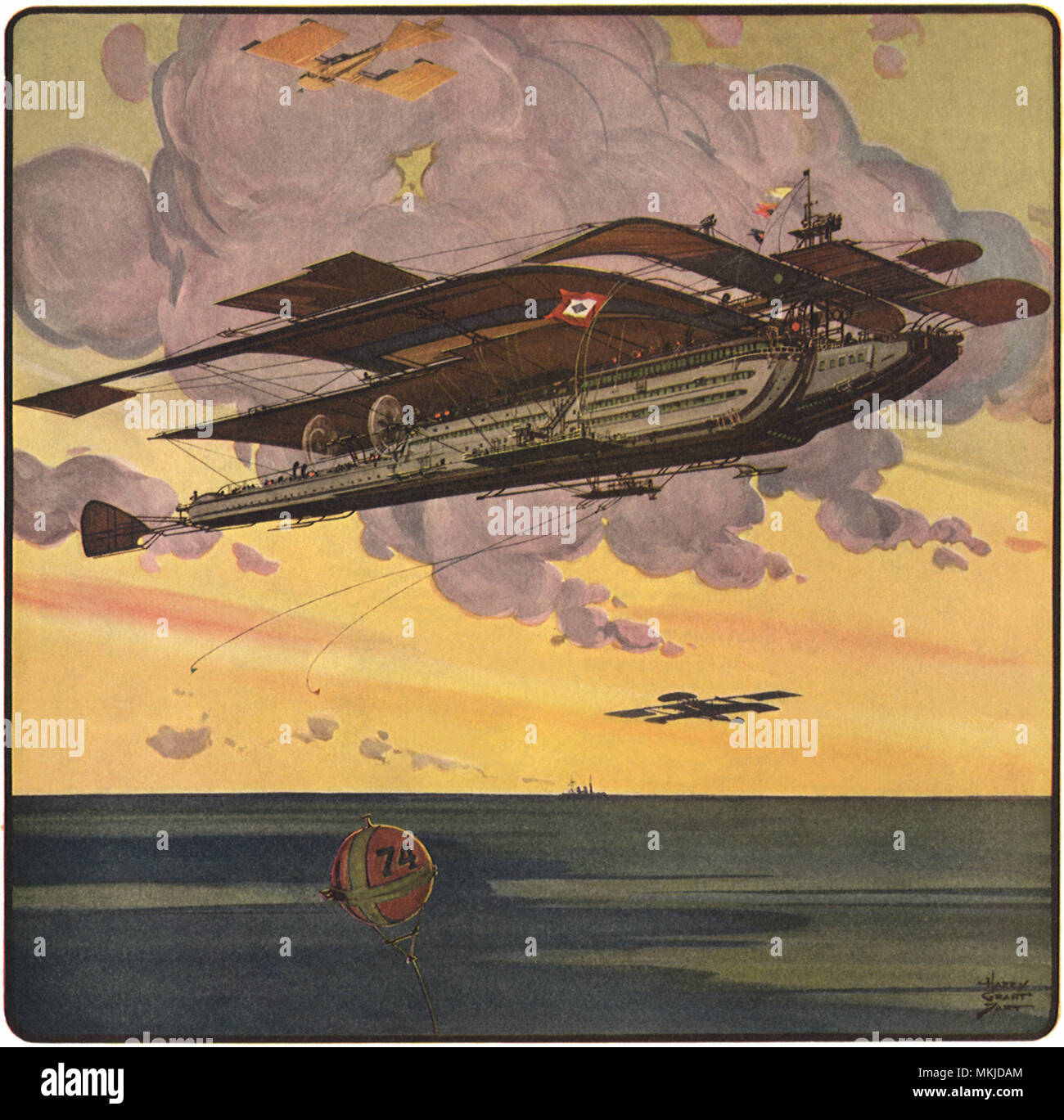 Sci Fi-futuristische Flugzeuge Stockfoto