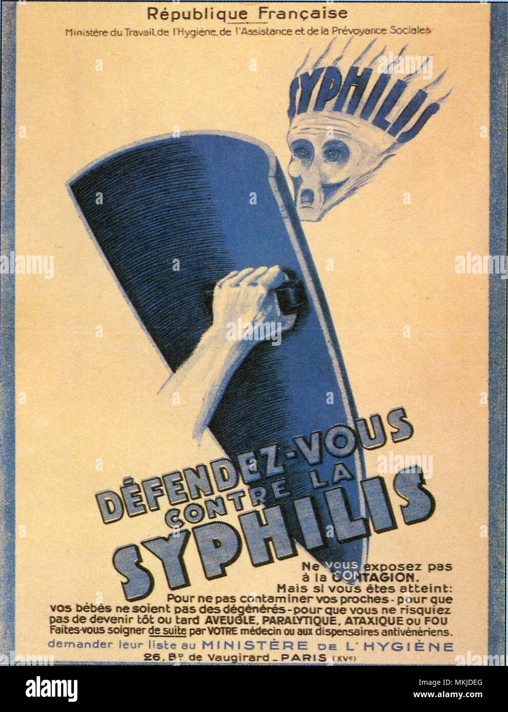 Anti-Syphilis Ad Stockfoto