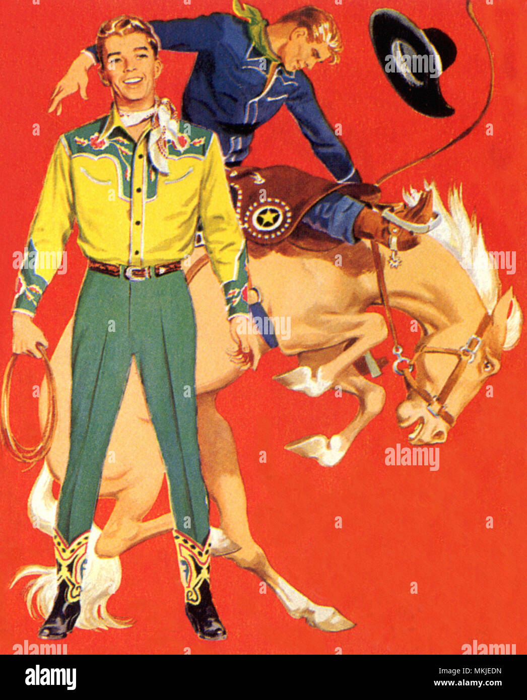 Bunte Cowboy Outfits Stockfoto