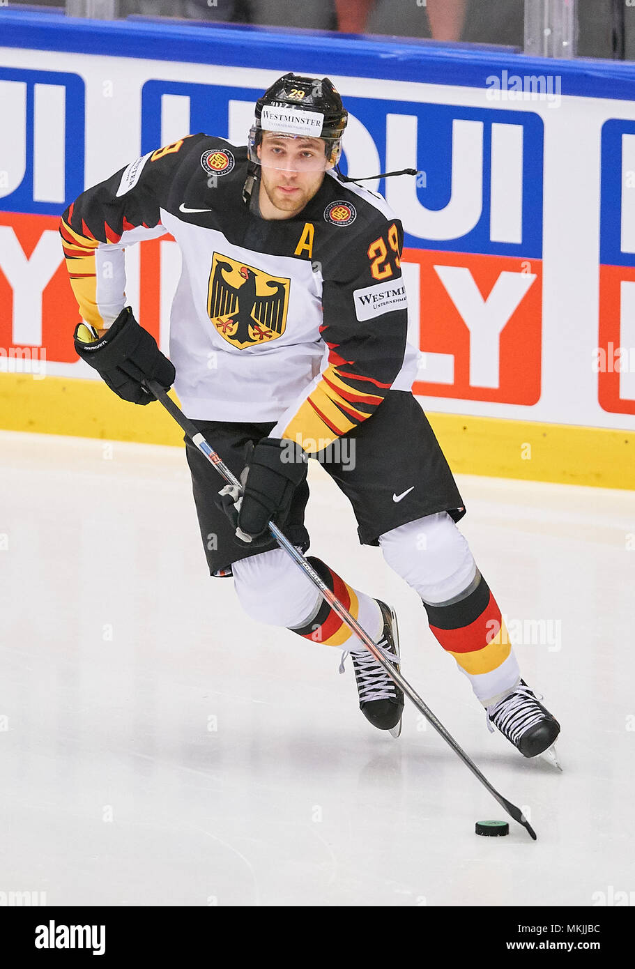 Eishockey WM 2018, Herning, Mai 07, 2018 NHL-Profi Leon DRAISAITL, DEB 29 Aktion Deutschland - USA 0-3 IIHF Eishockey WM 2018 DEB, in Herning, Dänemark 07. Mai 2018 © Peter Schatz/Alamy leben Nachrichten Stockfoto