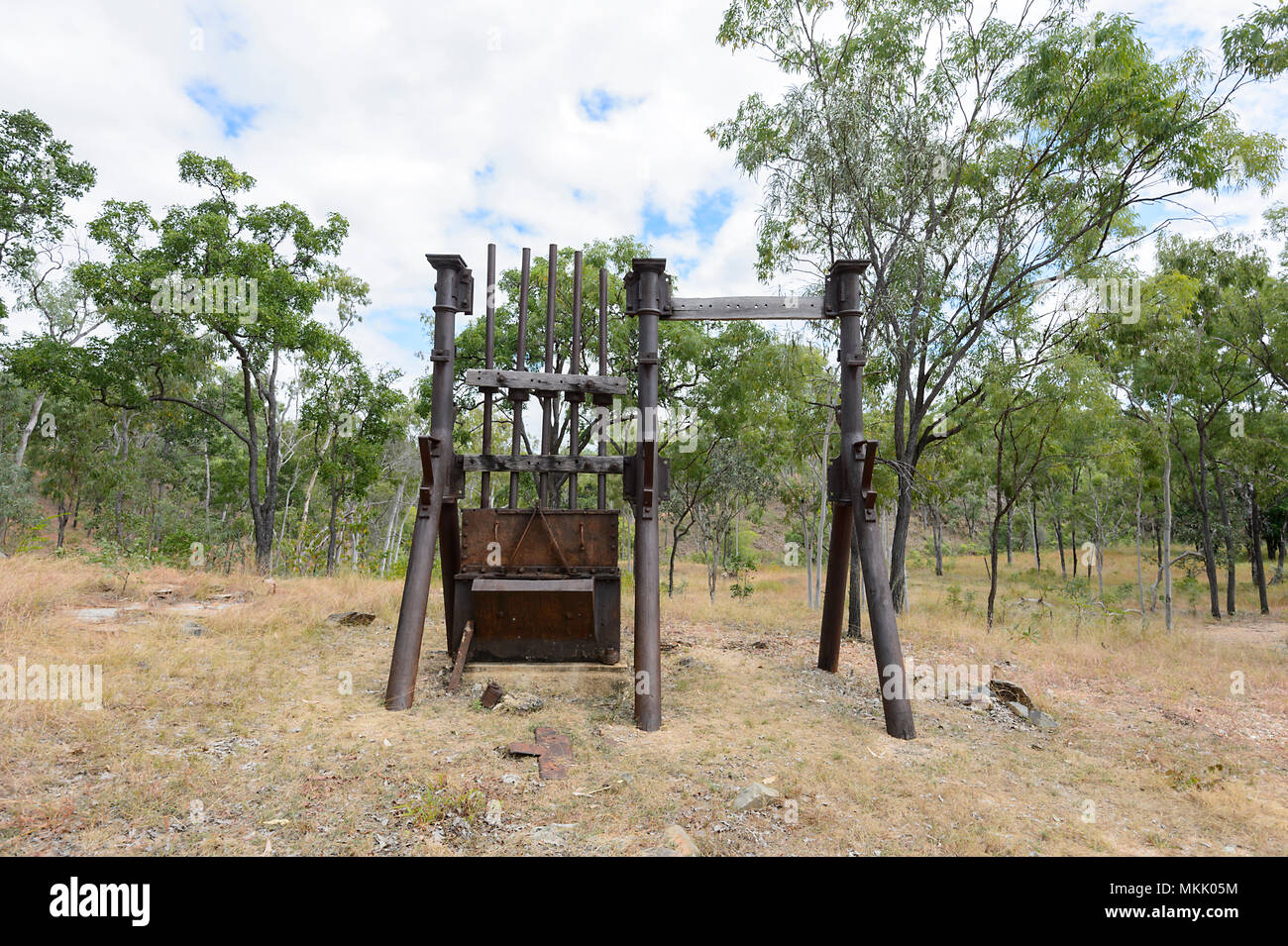 Relikte der Mabel Louise Akku bei Maytown, einem alten Gold rush Geisterstadt, Far North Queensland, FNQ, QLD, Australien Stockfoto