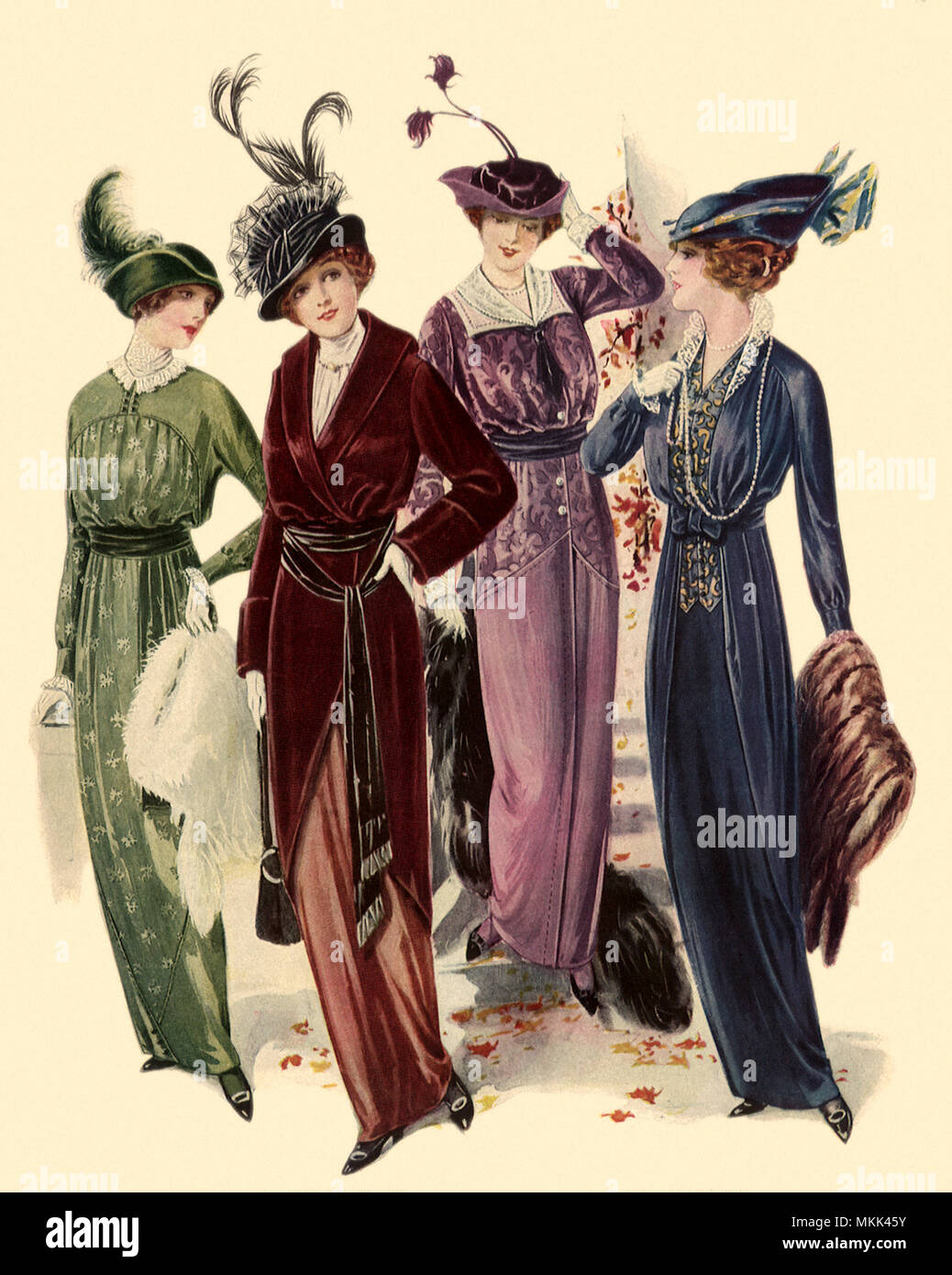 1913 Mode Stockfoto