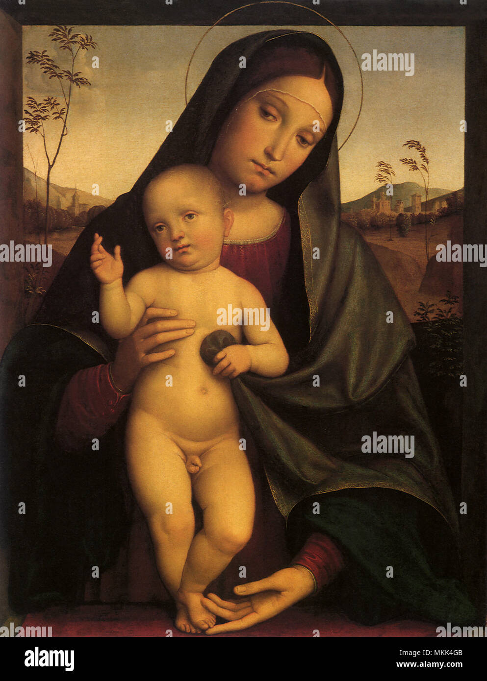Die Jungfrau und das Kind Stockfoto