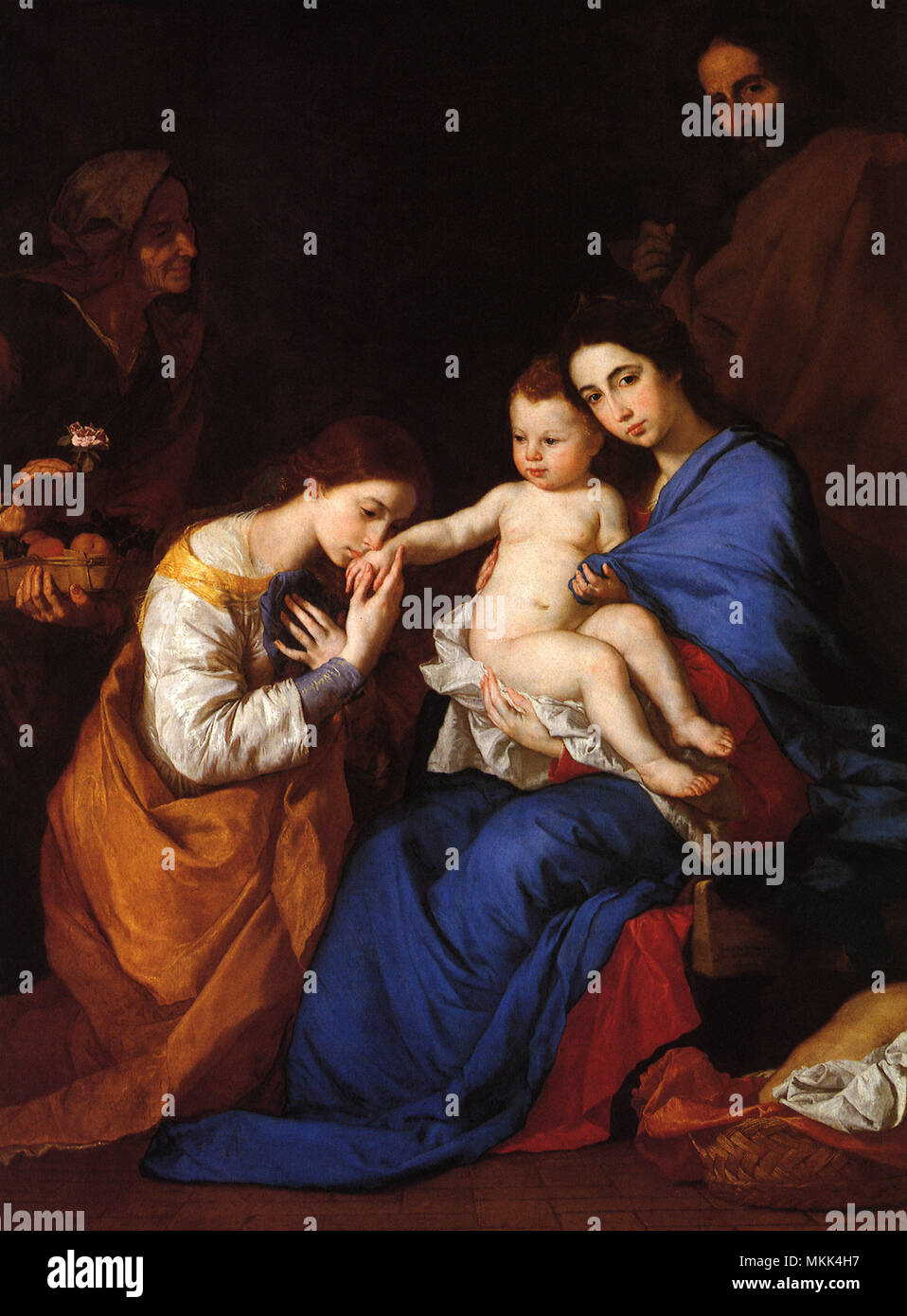 Heilige Familie mit Anne und Catherine Stockfoto