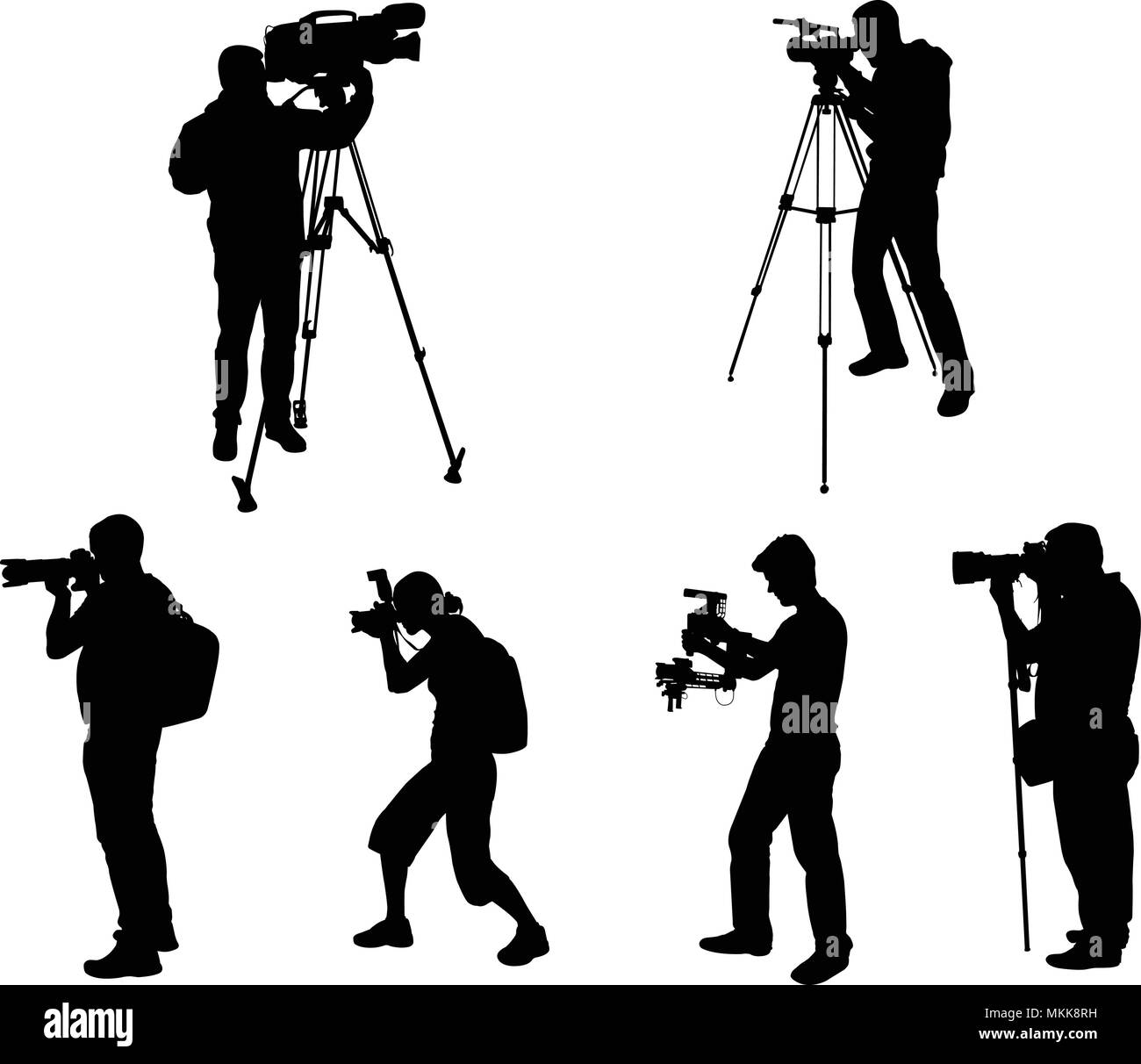 Fotografen und Videofilmer Silhouetten Sammlung - Vektor Stock Vektor