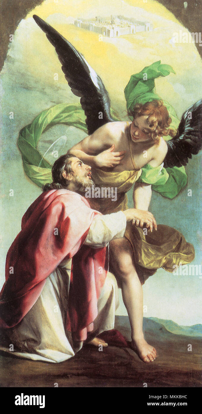 Vision des hl. Johannes Stockfoto