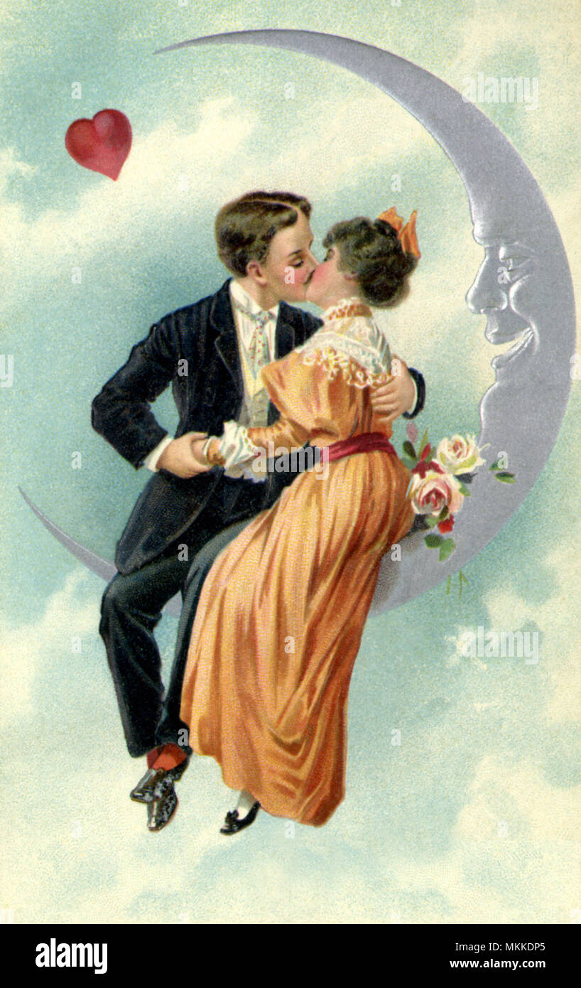 Auf dem Mond Kiss Stockfoto