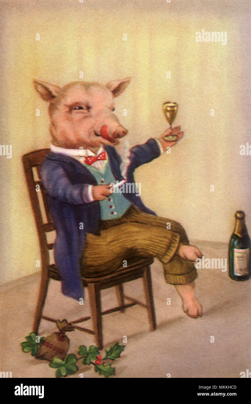Schwein in Blazer Stockfoto