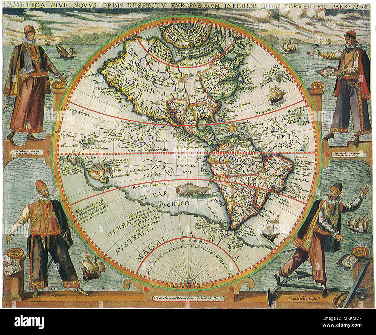 Karte der alten Welt 1597 Stockfoto