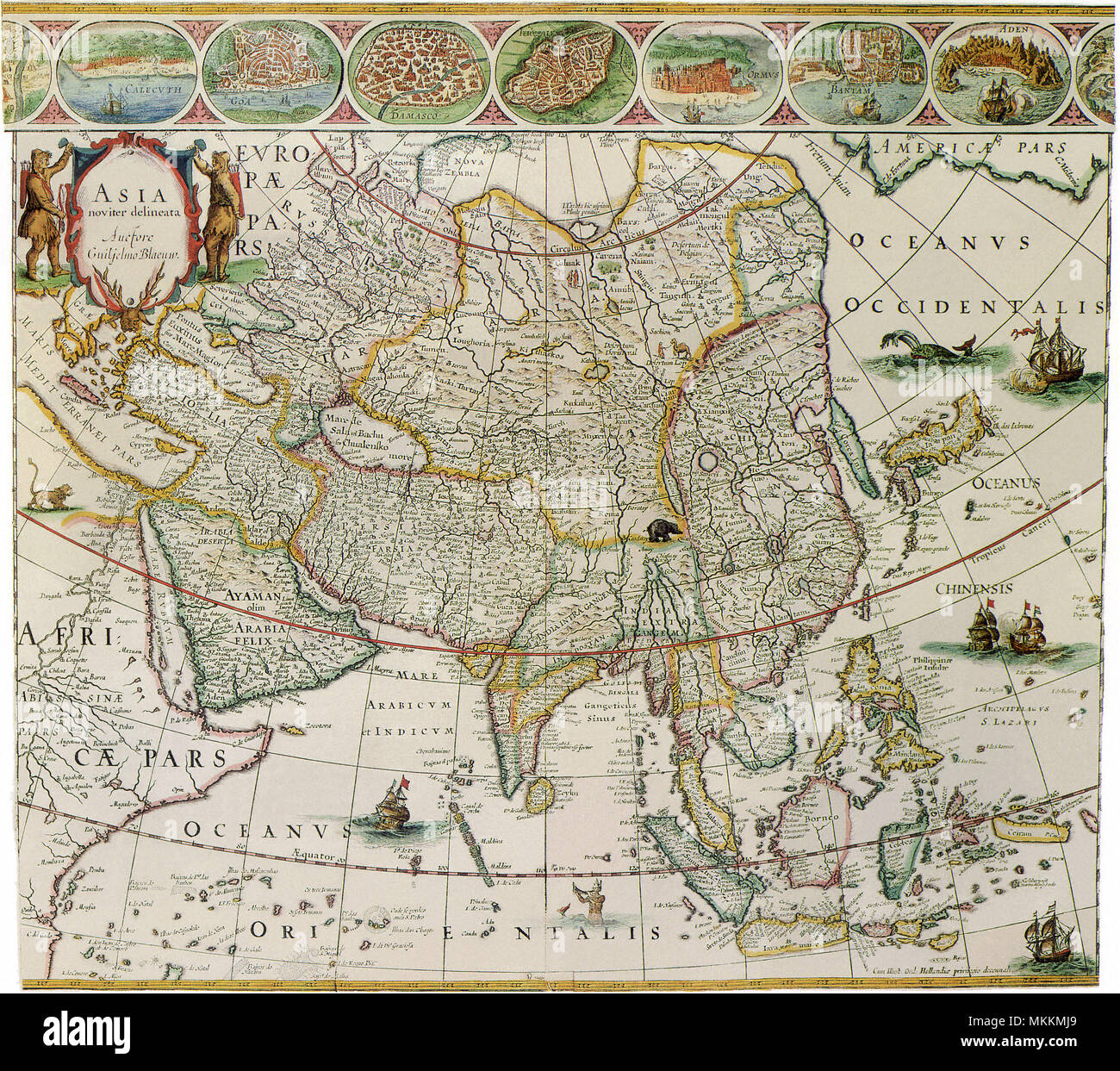Karte von Asien 1617 Stockfoto