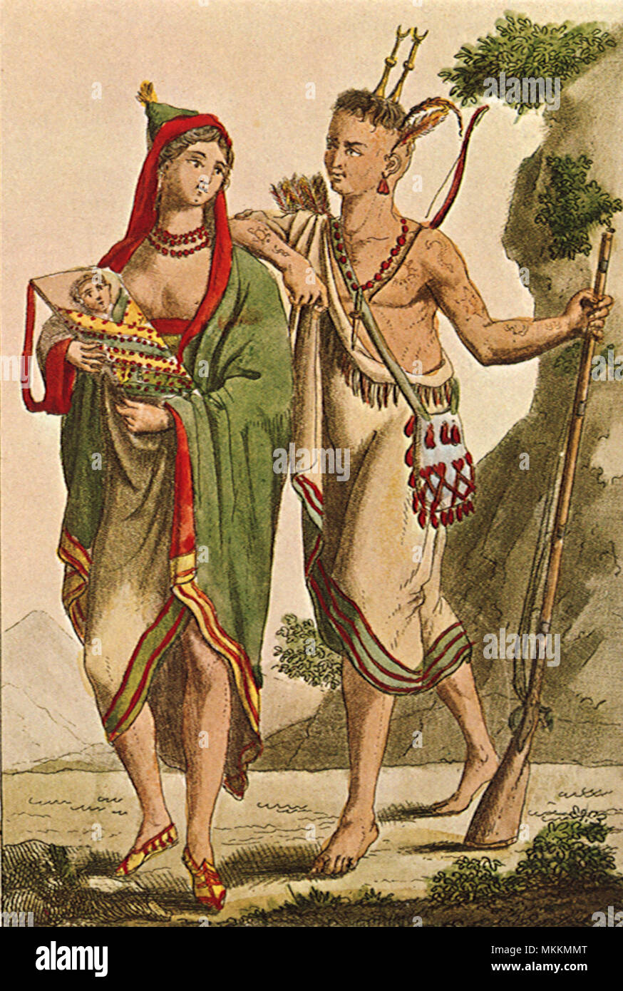 Iroquis Mann und Frau Stockfoto