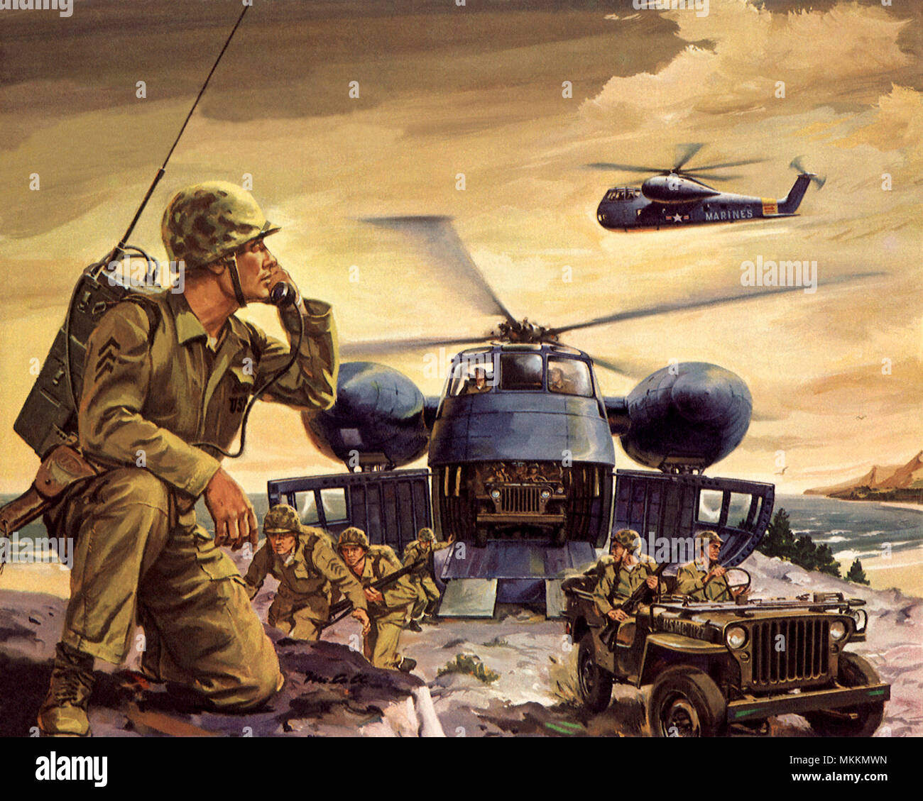 Marine S-56 Twin-Engine Hubschrauber Stockfoto