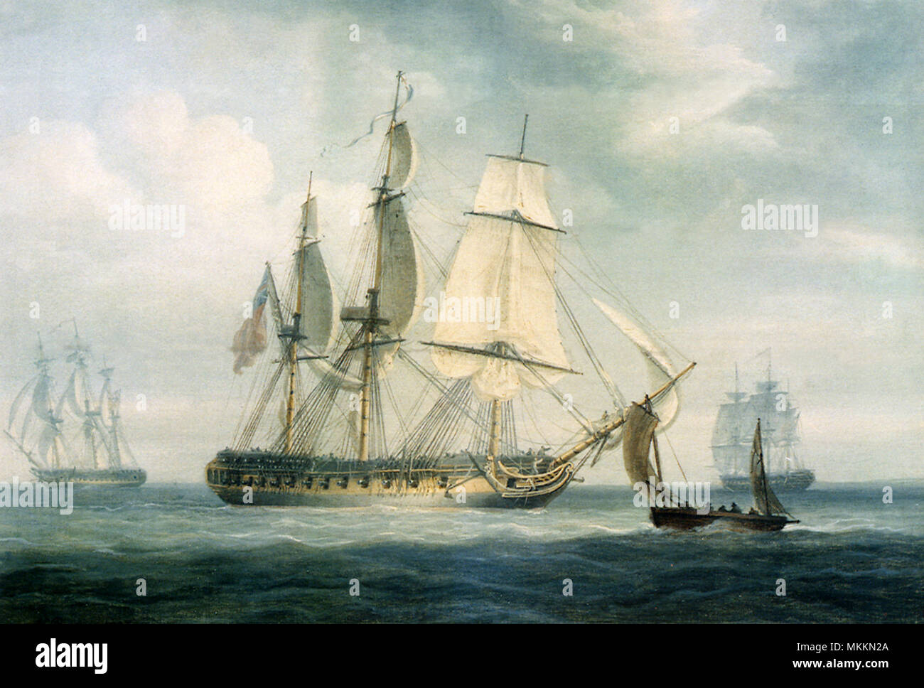 Die Fregatte Triton und andere Schiffe Stockfoto