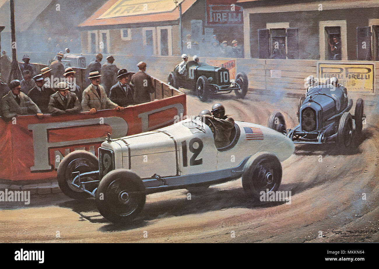 Autos Rennen beim Grand Prix von Frankreich 1921 Stockfoto